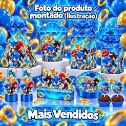 KIT LEMBRANCINHAS TEMA TURMA DO SONIC COM 160/80 ITENS - ENVIO 24H