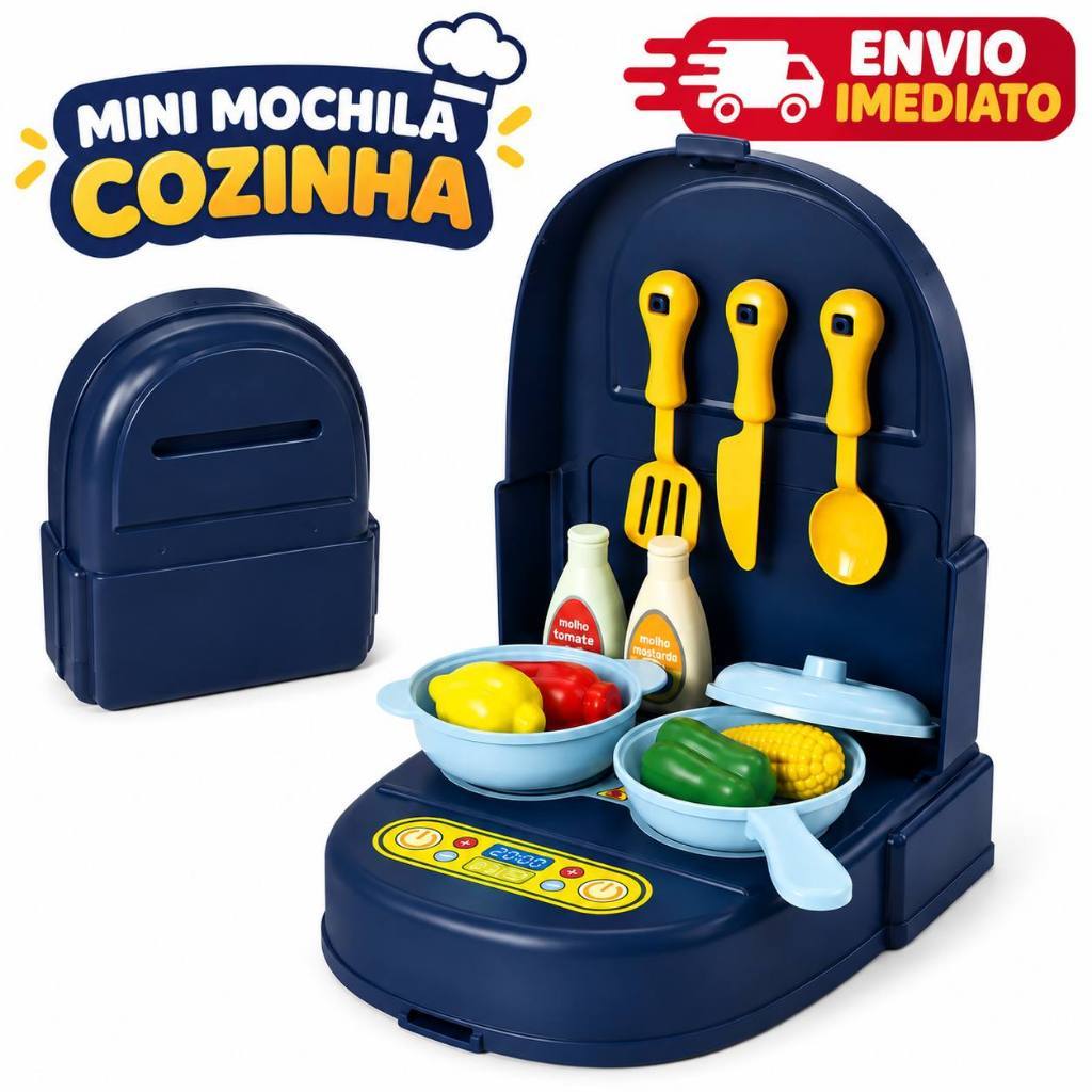 Kit Cozinha Infantil Little Kitchen 16 Peças Mini Cozinha Portátil