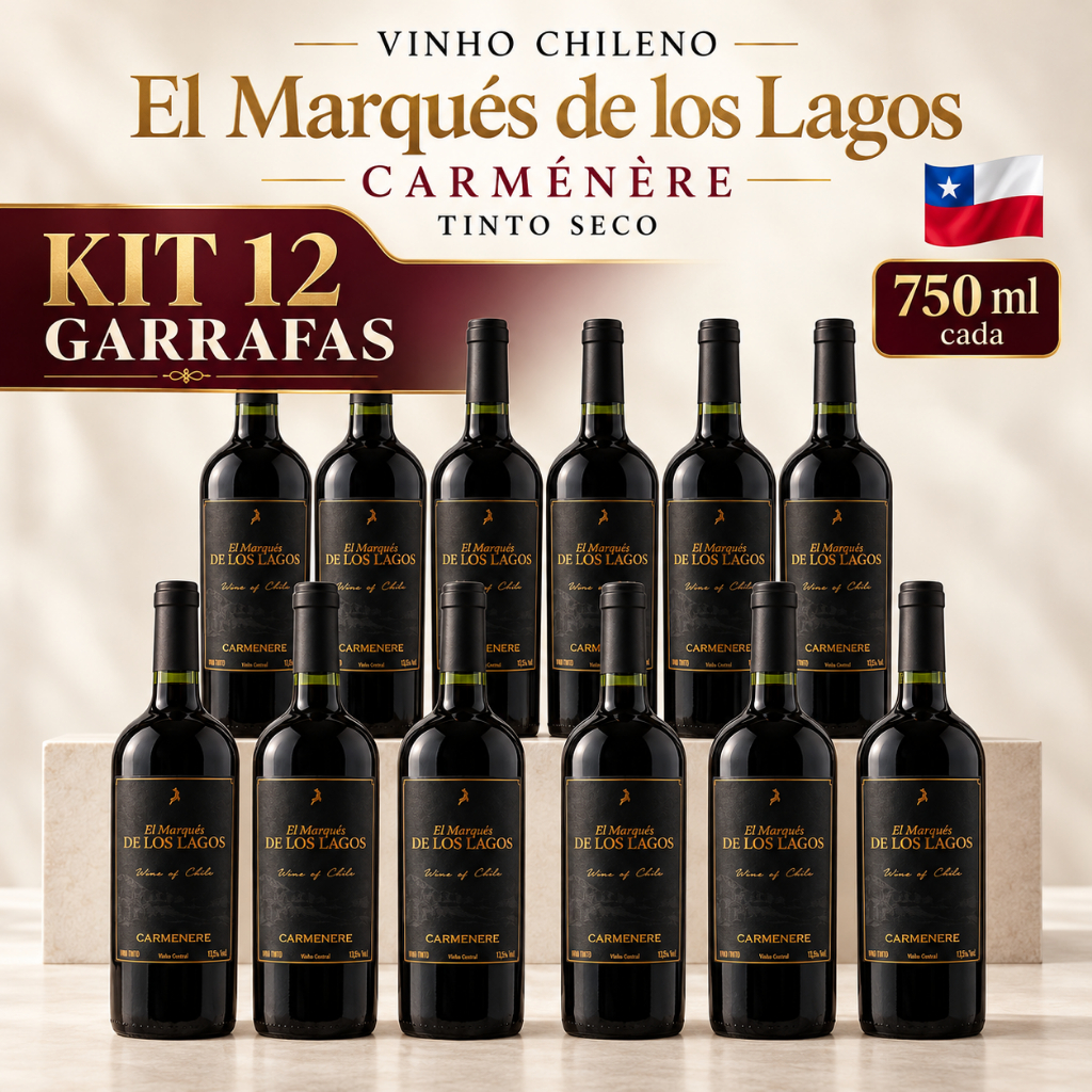 Vinho Chileno El Marqués de los Lagos Carménère Tinto Seco 750 m