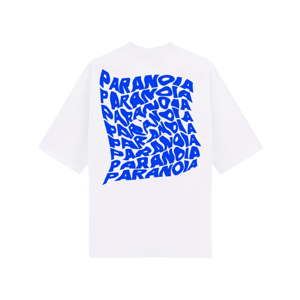 Camiseta Oversized Unissex Estampa Paranoia Algodão Premium Blusa Algodão Streetwear Moda Urbana Caimento Largo