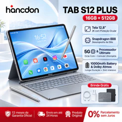 Tablet Hancdon S12 Plus 12.8" Tela FHD [16+512GB] | Bateria 10000mAh | WiFi/5G LTE Android 15