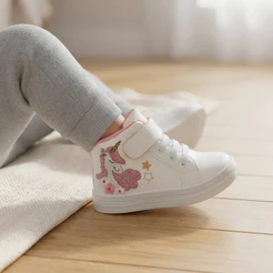 Tênis Infantil Menina Fashion Bebê Unicórnio Casual Leve Confortável Antiderrapante Macio Dia a Dia