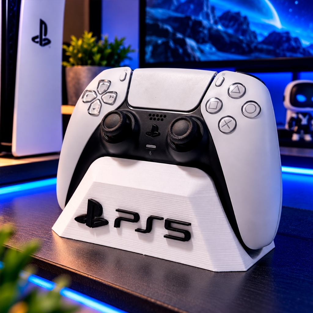 Suporte para Controle PS5 DualSense em Impressão 3D – Base de Mesa para Controle PlayStation 5, Organizador Gamer e Aces