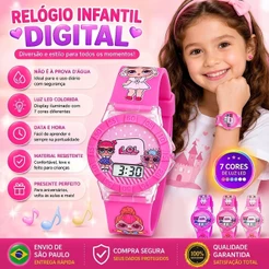 Relógio Musical Infantil Menino Menina Relógio Digital Envio Imediado