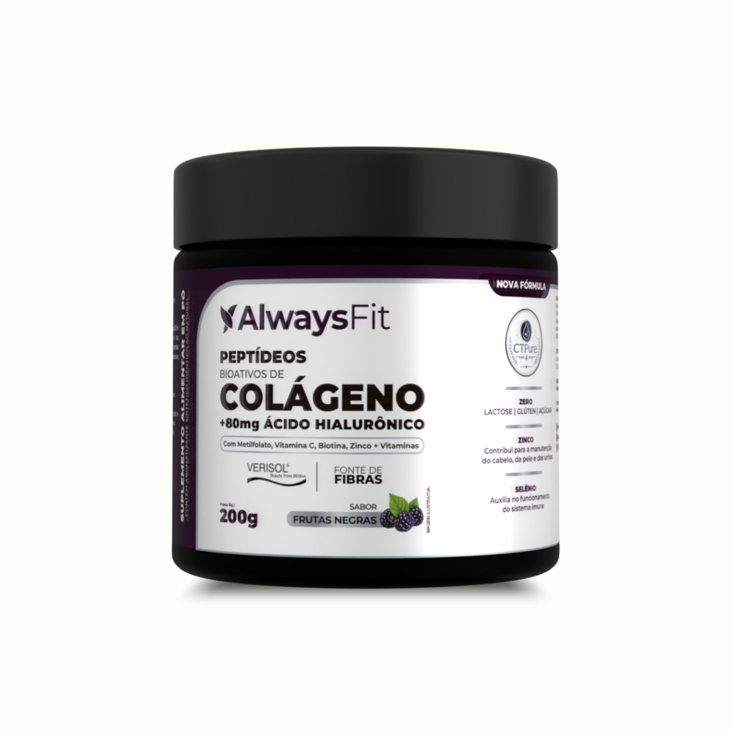 Colágeno Verisol™ AlwaysFit - Ácido Hialurônico + Vitaminas, Minerais, Fibras - Frutas Negras | 200g