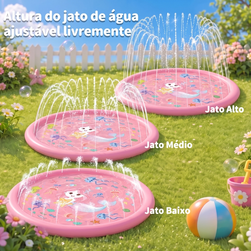 Splash Pad Sprinkler Esteira 170cm Piscina Inflável Infantil Duas Cores BRASTOY · foto 2