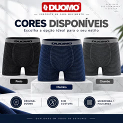 Cueca Boxer Duomo 295 Original Sem Costura em Microfibra/Poliamida