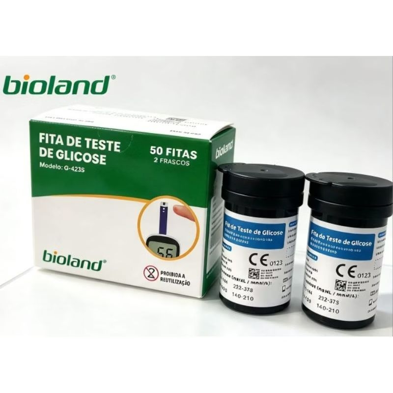 Tira/Fita de Glicemia C/50 Unidades de Tiras - Medidor de Glicose - Bioland