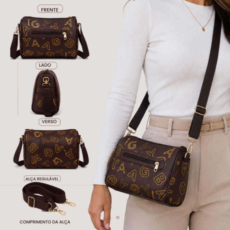Bolsa Feminina de Ombro Espaçosa Cabe Muitas Coisas com Alças Grossas Regulaveis