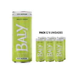 Energético Baly Maçã Verde Sem Açúcar 250ml Pack 6 Latas
