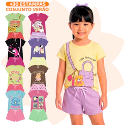Kit Sortido de 10 ou 4 Peças de Roupas Infantil Menina Kit com Conjuntos de Roupa Infantil Menina Verão Feminino Bebê
