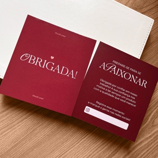 Cartão Agradecimento ao Cliente pela Compra Empreendedor Loja - 9x10cm - Cor Marsala em Oferta na Shopee