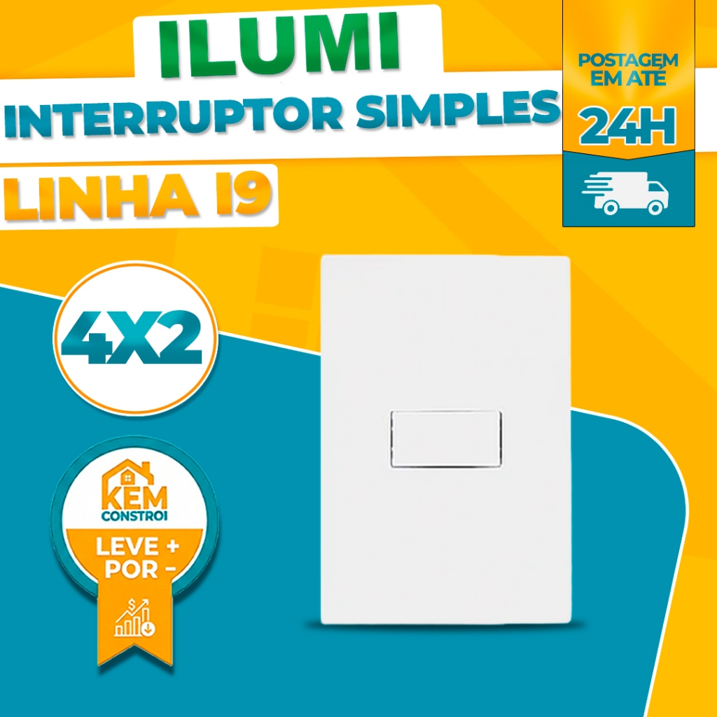 Kit Interruptor Simples Horizontal Linha I9 Ilumi