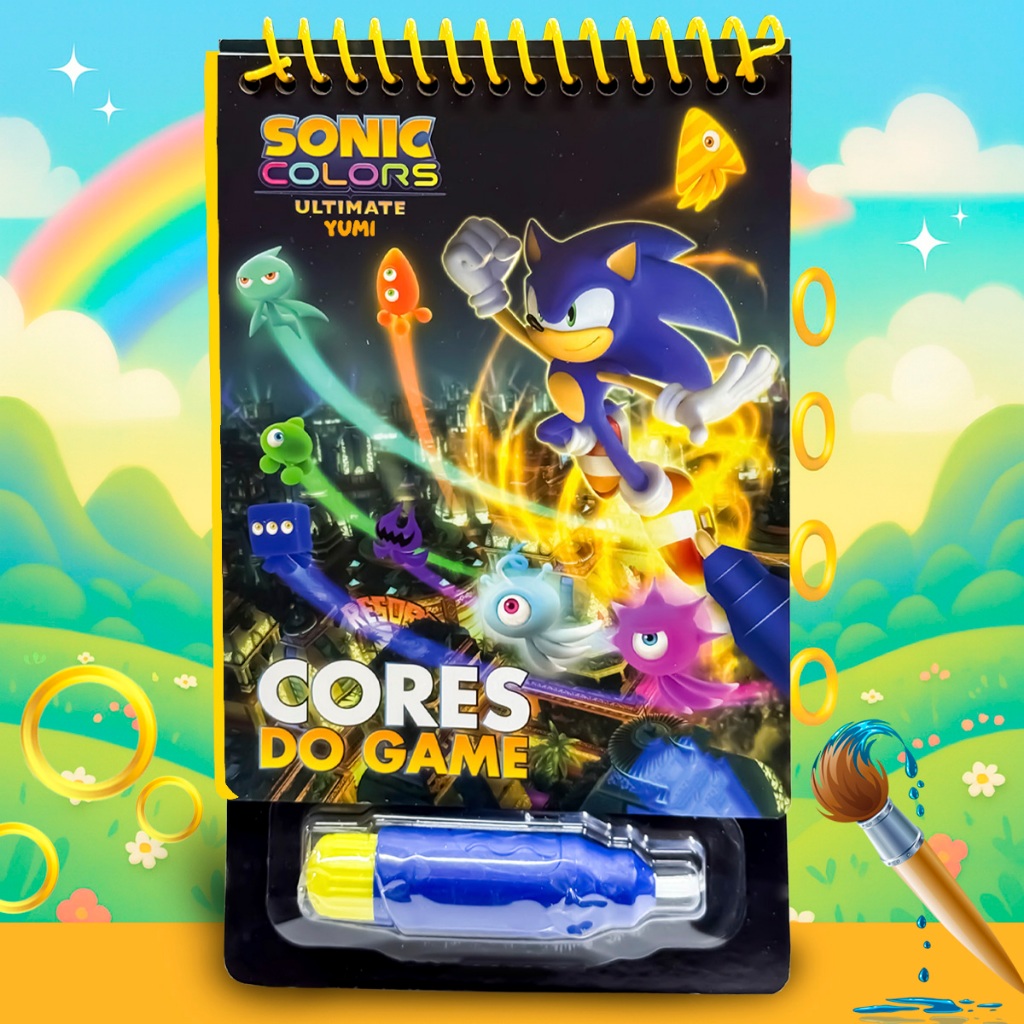 Agua book / Aquabook com Pincel Para Colorir Com Agua Livro Infantil Sonic - Cores do Game em Oferta na Shopee