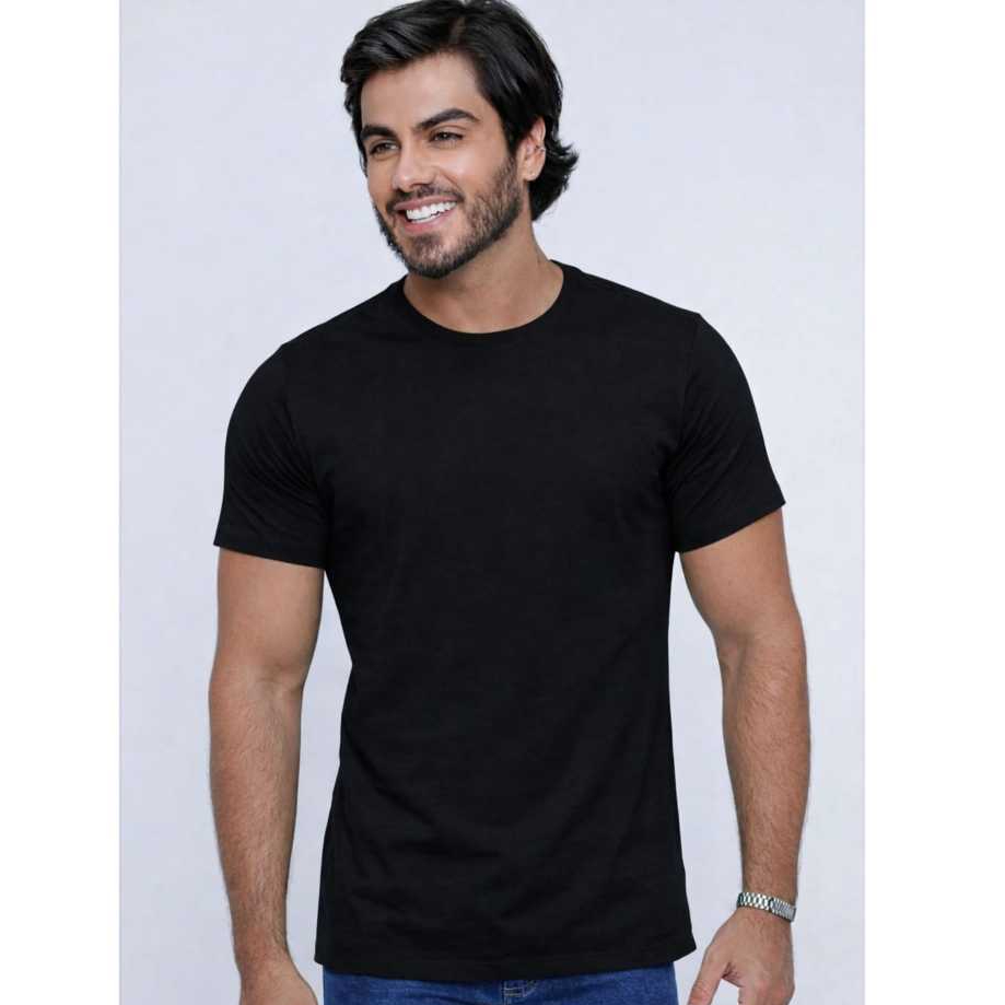 Camiseta Masculina Preta Lisa Basica Em Promoção Camisa Preta Branca Masculina