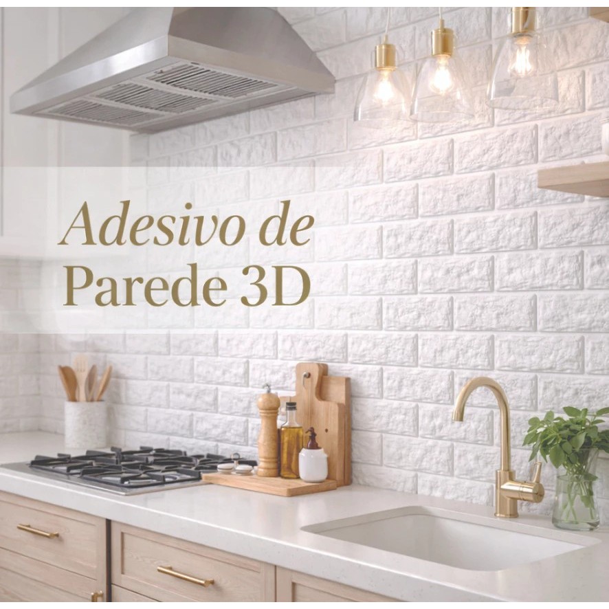 Kit Com até 20 Placas 3D Autocolante Tijolinho Decoração 70X38 cm - ENVIO FULL