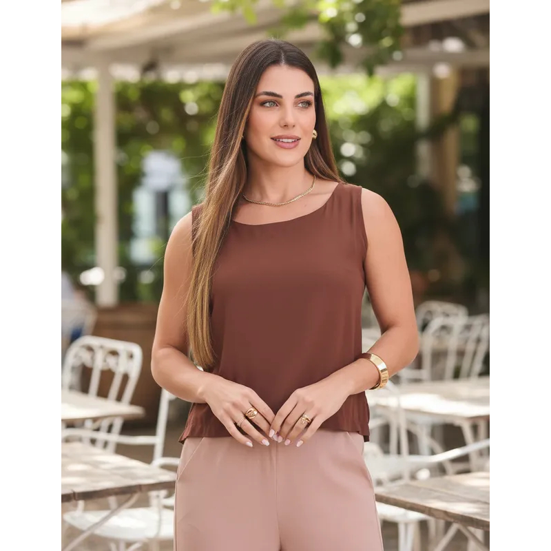 Blusa Regata Feminina Tre Fiori Casual 3015-C1