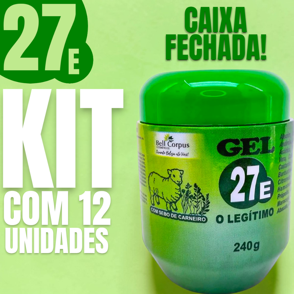 KIT 12 Gel Massageadora Pomada Massagem 27 Ervas Bell Corpus 240g Alívio e Refrescância BellCorpus