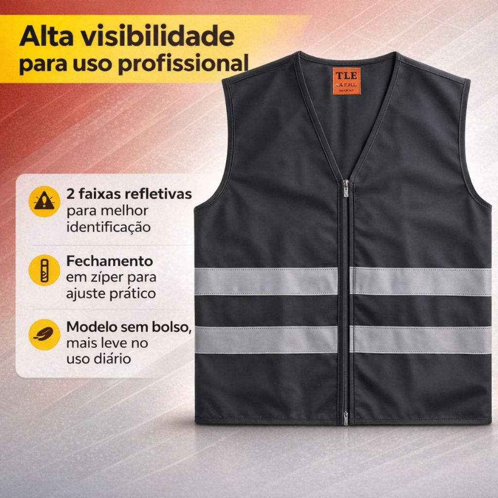Colete Refletivo Cinza P/ Entregador Shopee E Mercado Livre Cinza