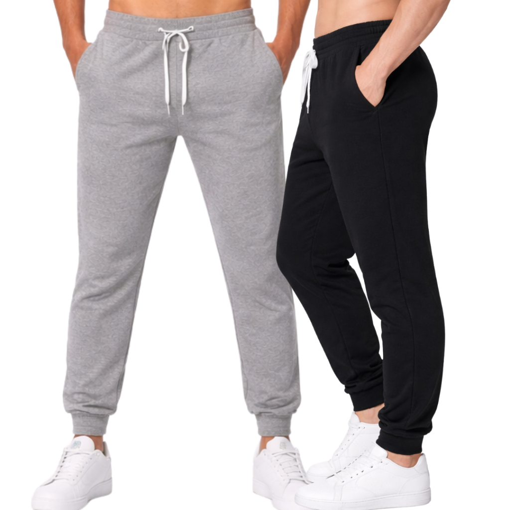 Kit 2 Calças Jogger Unissex Esportiva Para Academia, Corrida e Trabalho Com Bolsos Laterais