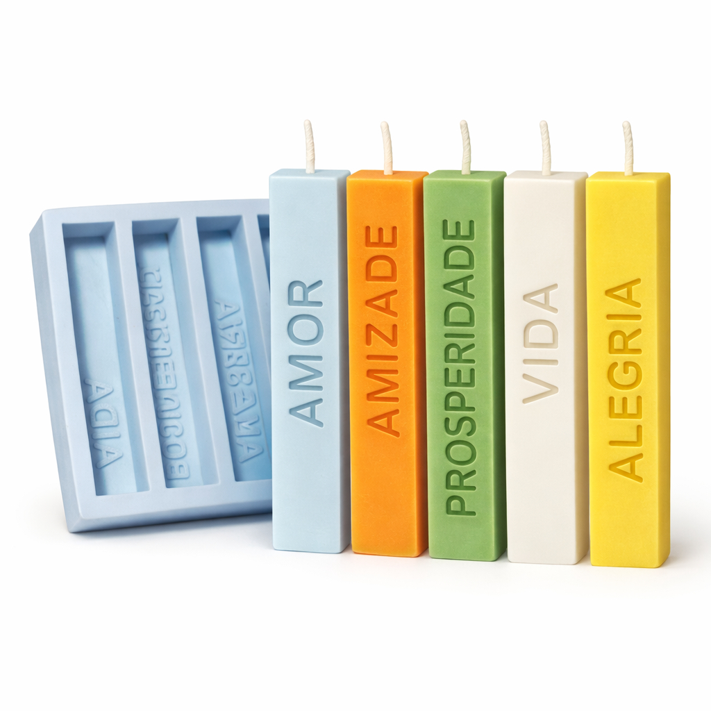 Molde de silicone para velas Boas Vibrações vela Amor formas de silicone para velas