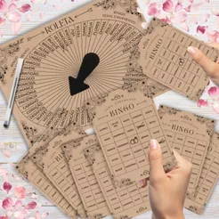 Bingo de Casamento em Papel Kraft - Bingo para chá de panelas pronta entrega
