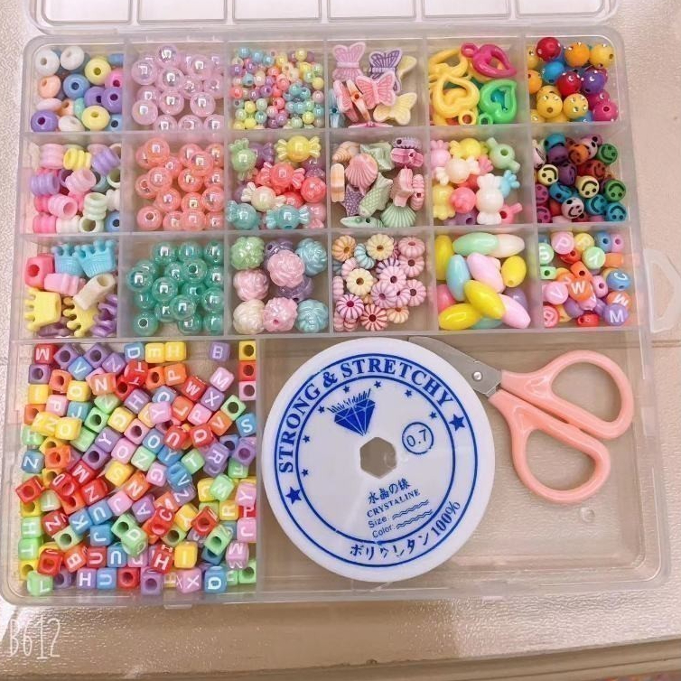 1/2 PCS Maleta Infantil  Conjunto Silicone Micangas de fazer Pulseiras Miçangas Colares-Aleatório em Oferta na Shopee