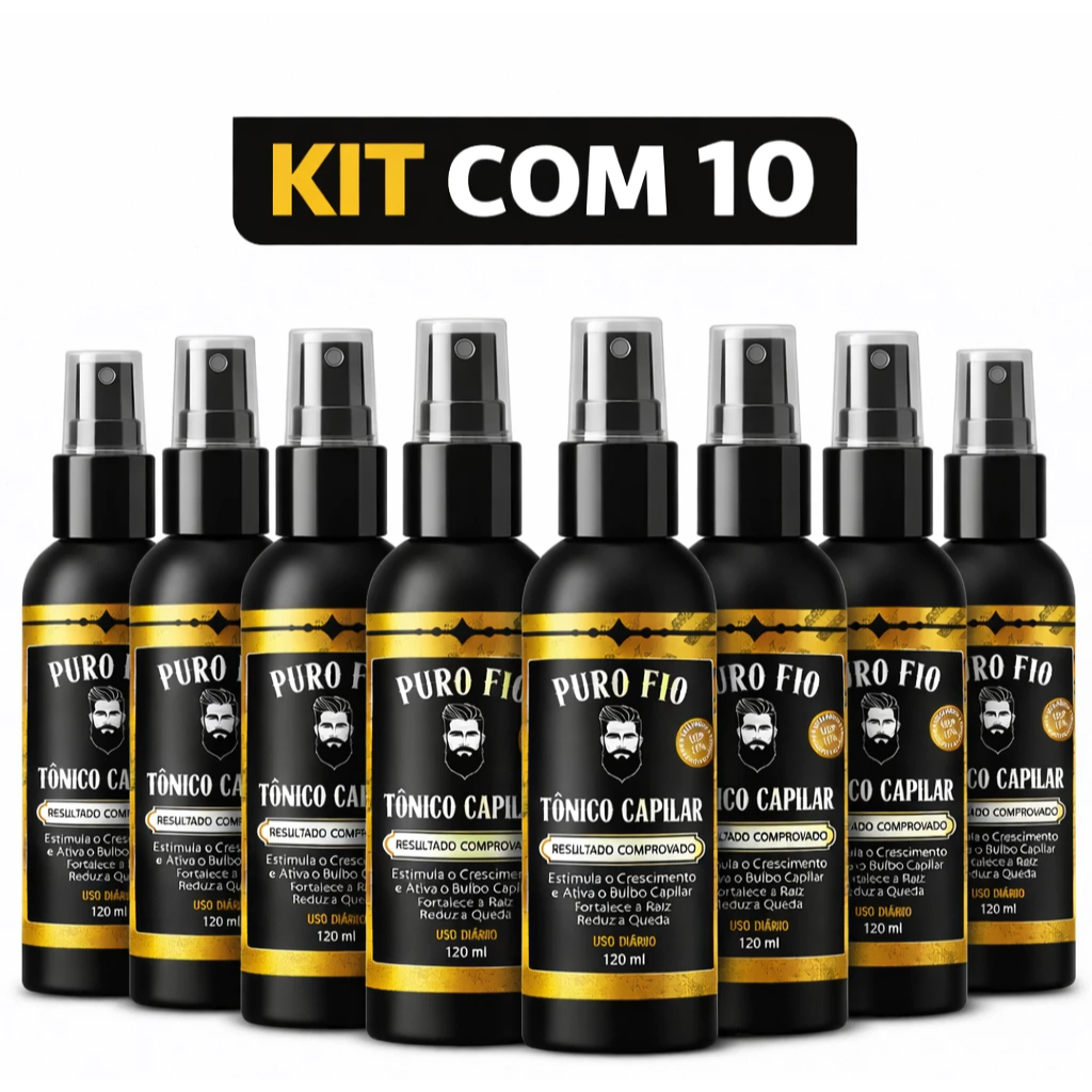 Kit 10 X Tonico MinoxDNA Capilar Spray 120ml Crescimento Barba, Cabelo, Sobrancelha