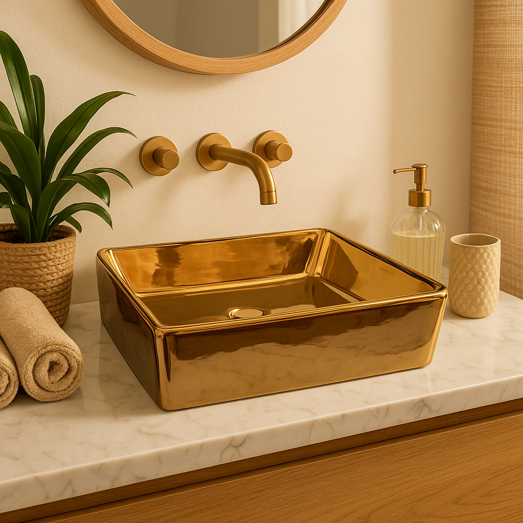 PROMOÇÃO! Cuba Pia P/ Banheiro Retangular Lavabo Apoio Sobrepor Promoção 100% louça