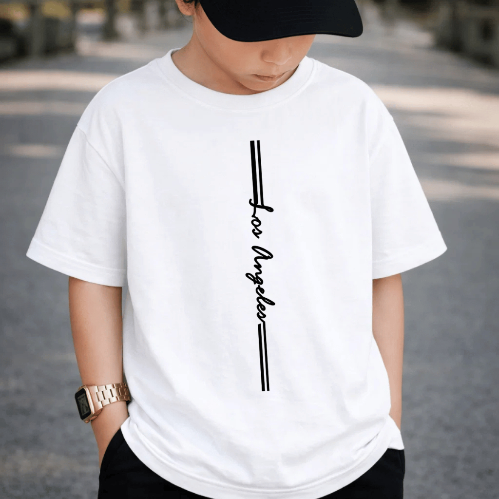 Camiseta Infantil e Juvenil 100% Algodão Premium Criança Personalizada Unissex Blusa Camisa Los Angeles em Oferta na Shopee