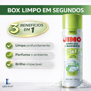 Limpa Box Banheiro Jimo Spray 400ml Antimofo Desengordurante Vidros Multiuso Limpeza Pesada em Oferta na Shopee