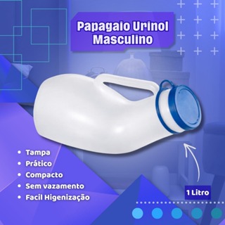 Coletor de Urina Hospitalar Papagaio 1L C Tampa Para Acamados Emergência Uber Caminhoeniro Masculino em Oferta na Shopee