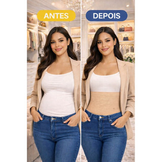 Cinta Modeladora Abdômen Tecido Galena Sem Fecho