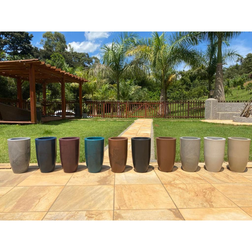 Vaso Coluna Ibiza Slim Liso Marmorizado 40 cm Para Plantas Decorativo em Oferta na Shopee