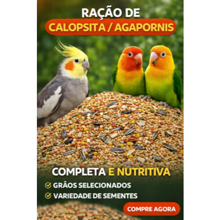 RAÇÃO PARA CALOPSITA/AGAPORNIS - LINHA ESPECIAL DE ALIMENTOS/ALPISTE PARA PÁSSARO 5KG