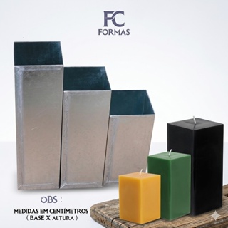 Quadrada para Vela Artesanal - Quadrada 12x10/20/30 cm de altura em Oferta na Shopee