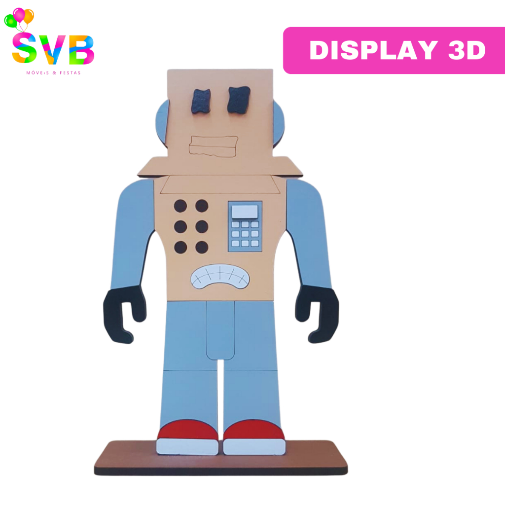 Robô Roblox Enfeite  Mesa Display Mdf Decoração Festa Aniversário
