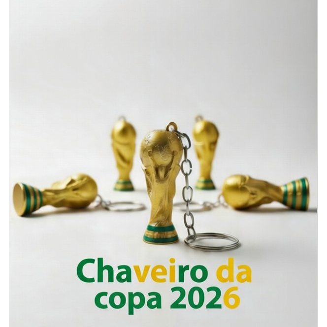 Kit de Chaveiros Troféu Copa do Mundo 2026 Lembrancinha Brinde Revenda Atacado Futebol World Cup
