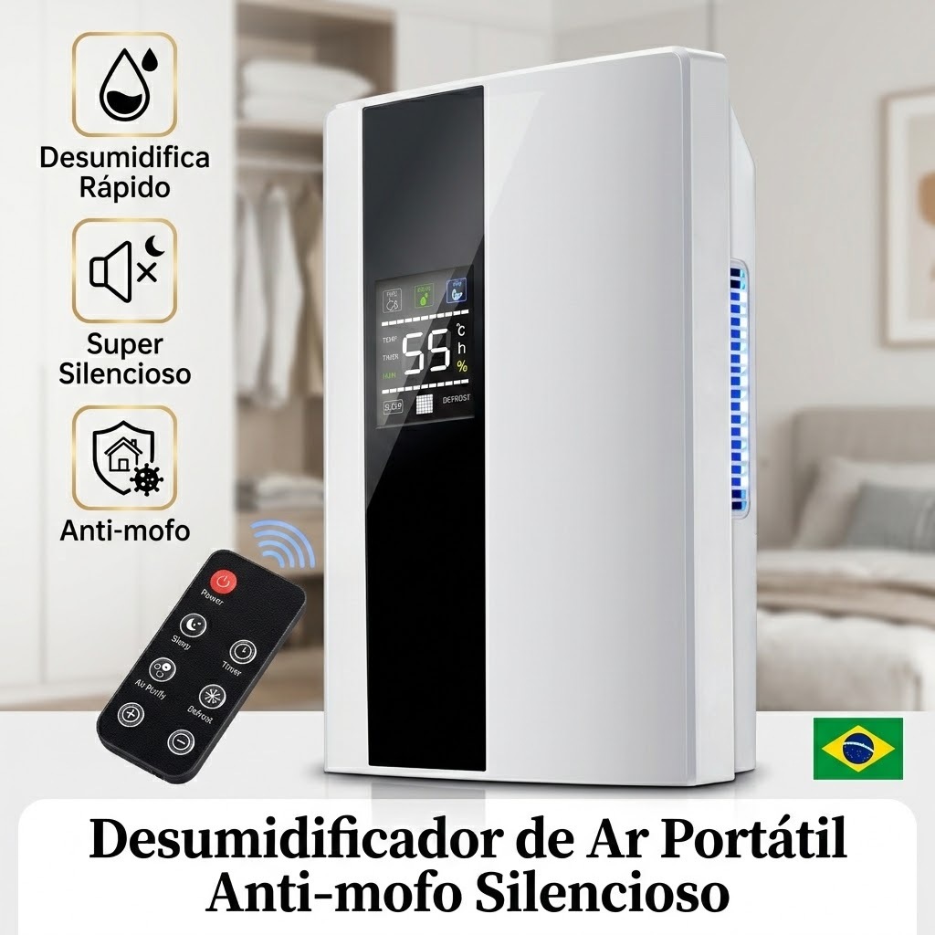 Desumidificador De Ar Ambiente Eletrico Antimofo 2000ml Portátil E Bivolt 110/220v Operação Controle Remota Yesop em Oferta na Shopee