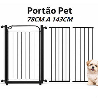 Portão Pet Grade Para Cachorro ( 78CM ATÉ 143CM )  + Extensores Proteção Cercado Para Cachorro em Oferta na Shopee