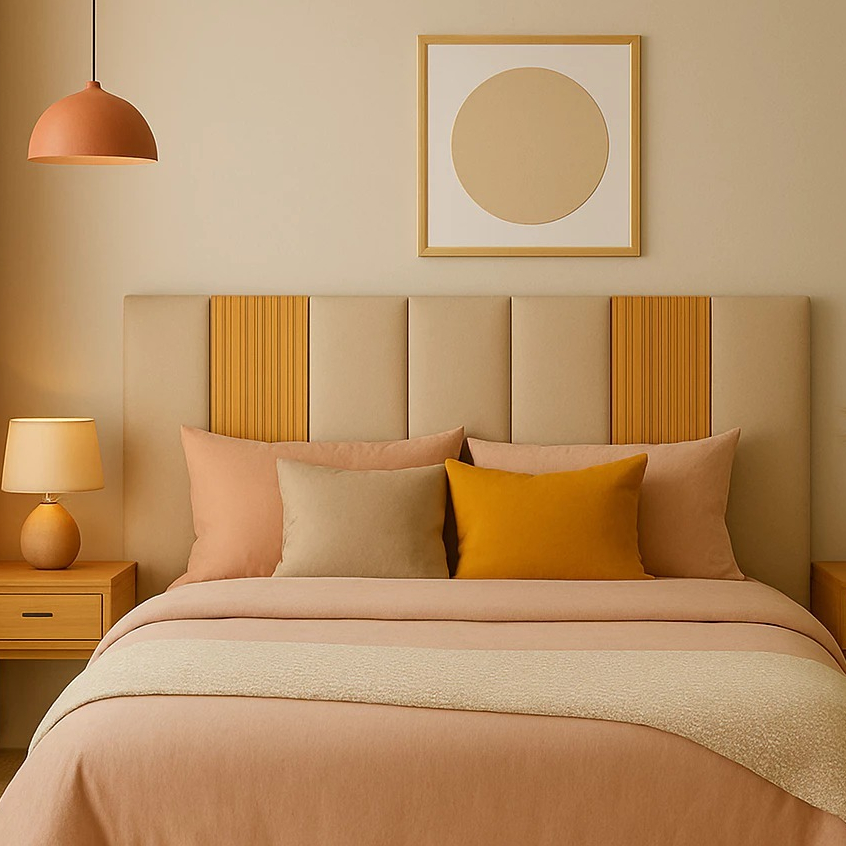 KIT ATÉ 13 PLACAS DE CABECEIRA ESTOFADA + RIPADO MODULAR FREIJÓ CAMA BOX em Oferta na Shopee