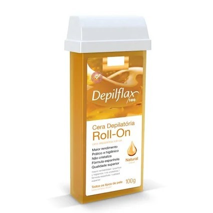 Depilflax Cera Depilatória Roll-on Refil 100g - Natural