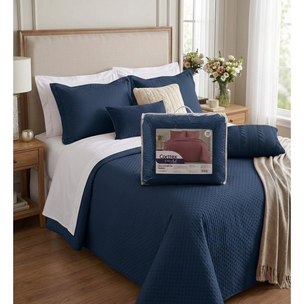 Colcha Cobre Leito King Milão 3 Peças Dupla Face Corttex 150 Fios em Oferta na Shopee