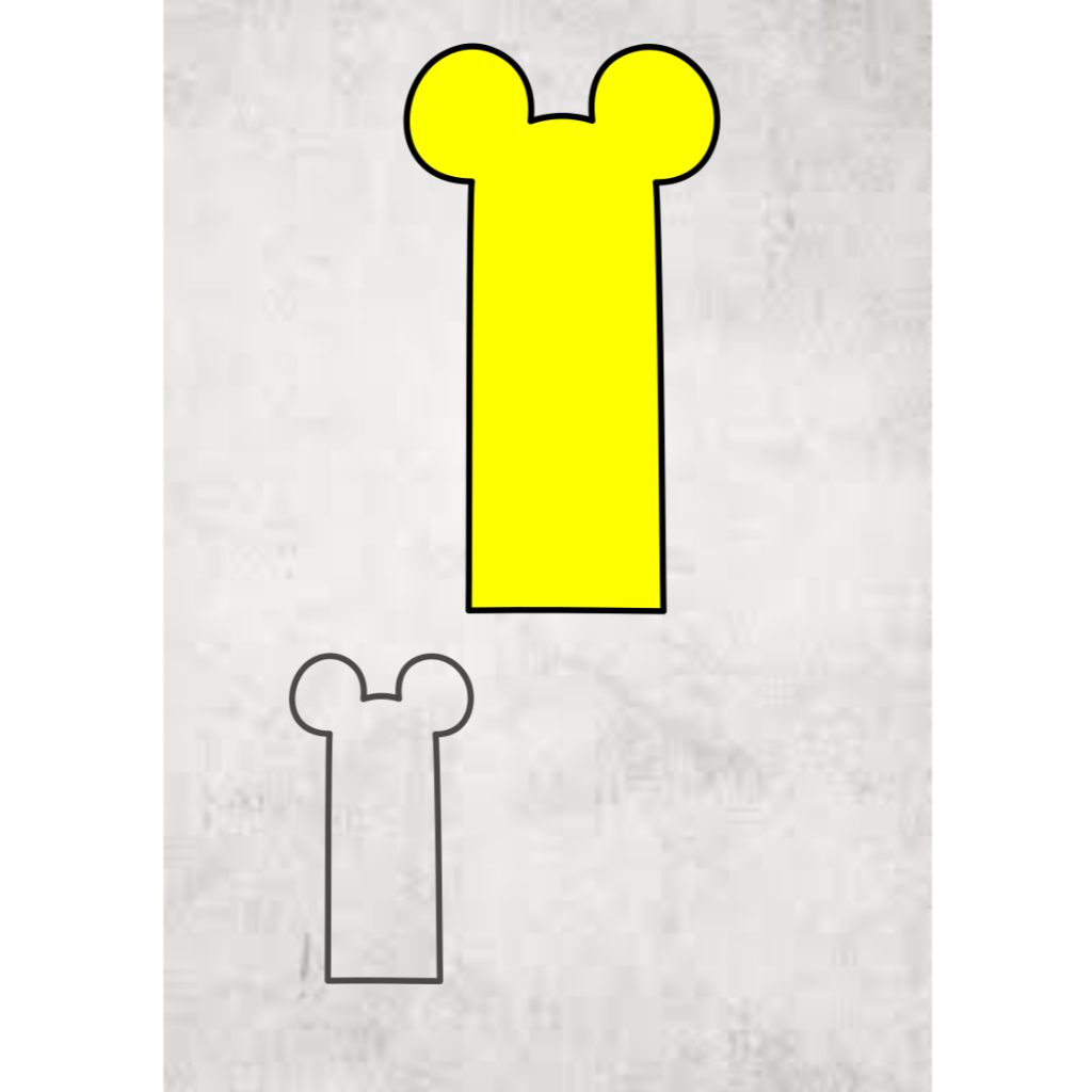 cortador poste barrinha barra mickey 7cm Altura