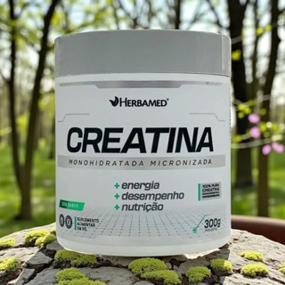 Creatina Monohidratada Herbamed 300g | 100% Pura | Ganho de Força em Oferta na Shopee