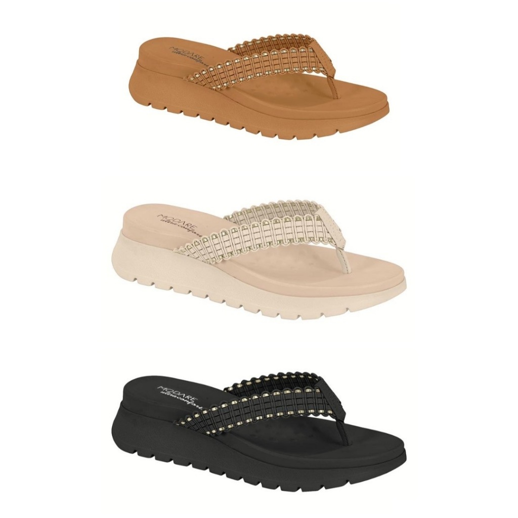 Tamanco Chinelo Ortopédico Feminino Modare Ultraconforto Brilho 7198.106 em Oferta na Shopee