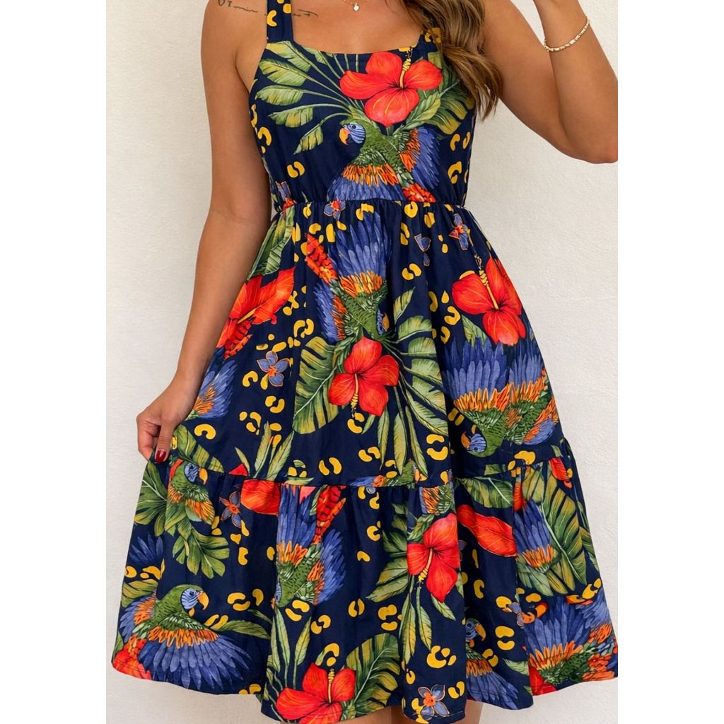 Vestido mídi Alça rodado Vestido moda cristã feminino em /MALHA casual de alça em Oferta na Shopee