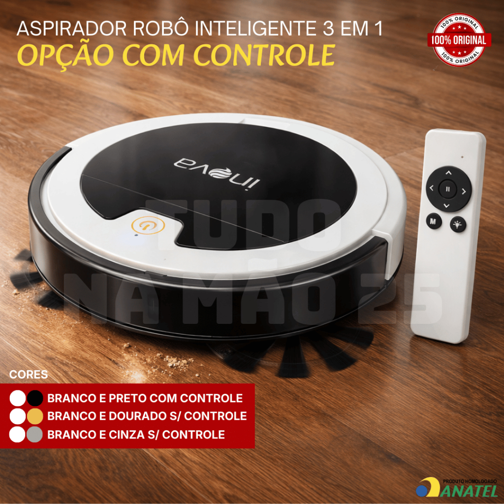[NOVO] ROBÔ ASPIRADOR Inteligente 3 em 1 POTENTE LIMPEZA TOTAL com CONTROLE REMOTO PERSONALIZÁVEL