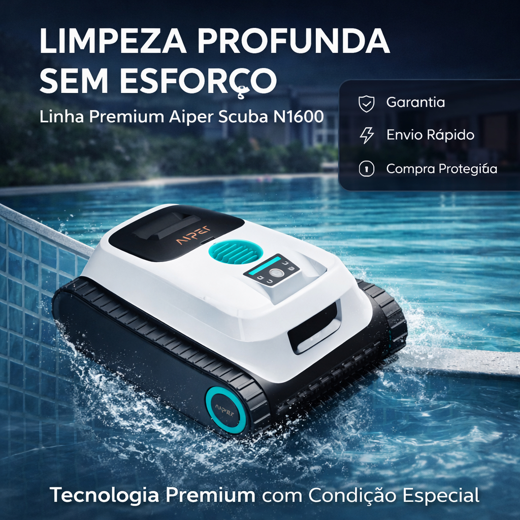 Robô Aspirador Piscina Aiper Scuba N1600 Sem Fio Limpa Chão e Parede Bivolt Premium | Melhor Condição no Pix — R$ 4.949,90 em Shopee, 23% OFF