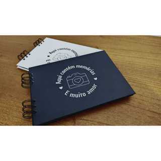 Scrapbook Álbum de Fotos A5 Capa Dura - Kraft Preto Branco (Caderno Recordações, Livro Memórias, Polaroid, colar fotos) em Oferta na Shopee